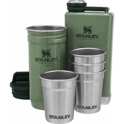 Stanley The Pre-Party Shotglass + Flask Set Hammertone Green 4X59ml/236Ml