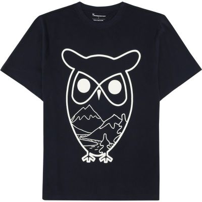 KnowledgeCotton Apparel Regenerative Organic Cotton Front PrintT-Shirt Night Sky