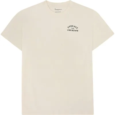 KnowledgeCotton Apparel Regenerative Organic Cotton Back Print T-Shirt Egret, kuva 1 / 1