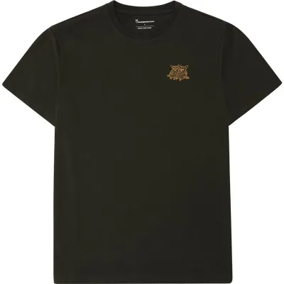 KnowledgeCotton Apparel Regenerative Organic Cotton Chest Embroidery T-Shirt GOTS Forrest Night, kuva 1 / 1