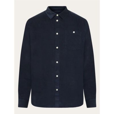 KnowledgeCotton Apparel Organic Cotton Corduroy Shirt GOTS Total Eclipse