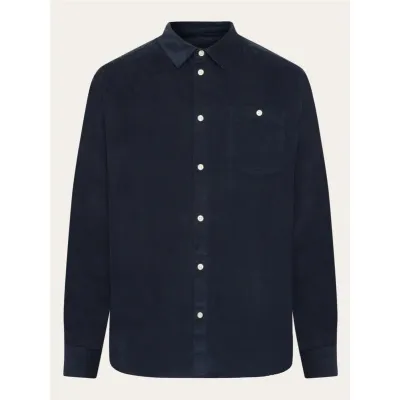 KnowledgeCotton Apparel Organic Cotton Corduroy Shirt GOTS Total Eclipse, kuva 1 / 1