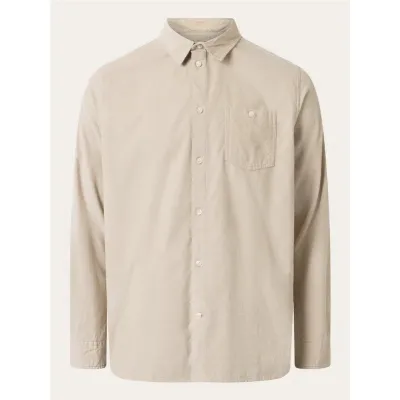KnowledgeCotton Apparel Organic Cotton Corduroy Shirt GOTS Light Feather Gray, kuva 1 / 1