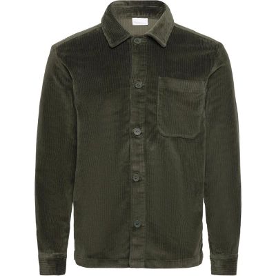 KnowledgeCotton Apparel Organic Cotton Corduroy Overshirt GOTS Forrest Night