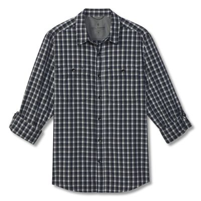 Royal Robbins Bug Barrier Vista Dry Plaid L/s - Navy - Miehet - M - Partioaitta