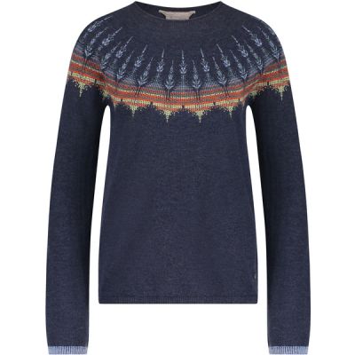 Royal Robbins Westlands Fairisle Crew - Deep Blue Muir Pt - Naiset - M - Partioaitta