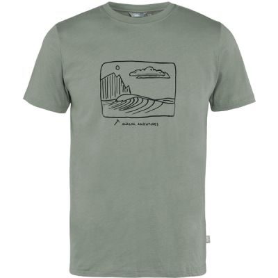 Tierra Organic Cotton Tee Analog Adventures M - Moon Grey - Miehet - S - Partioaitta