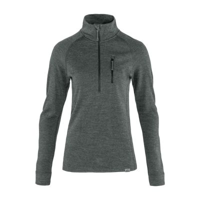 Tierra Templet Midlayer Q-zip W - Black Melange - Naiset - S - Partioaitta