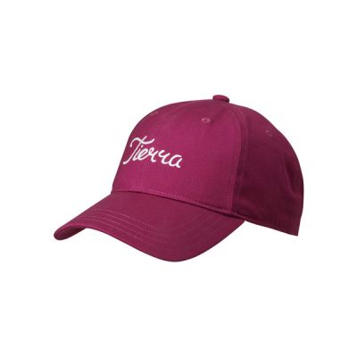 Tierra Embroided Organic Cotton 6 Panel Cap - Amarant - Unisex - One Size - Partioaitta