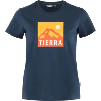Tierra Organic Cotton Tee W - Nordic Blue (mountain Box) - Naiset - XL - Partioaitta, kuva 1 / 1