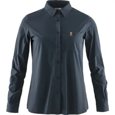 Fjällräven Övik Lite Shirt Ls W - Navy - Naiset - S - Partioaitta, kuva 1 / 1