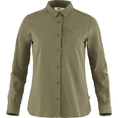 Fjällräven Övik Lite Shirt Ls W - Green - Naiset - XL - Partioaitta