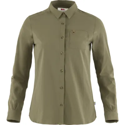 Fjällräven Övik Lite Shirt Ls W - Green - Naiset - XS - Partioaitta, kuva 1 / 1
