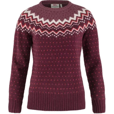 Fjällräven Övik Knit Sweater W - Dark Garnet - Naiset - L - Partioaitta, kuva 1 / 1