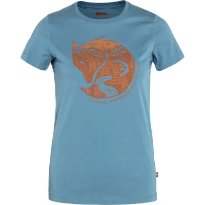 Fjällräven Arctic Fox Print T-shirt W - Dawn Blue-terracotta Brown - Naiset - L - Partioaitta, kuva 1 / 1
