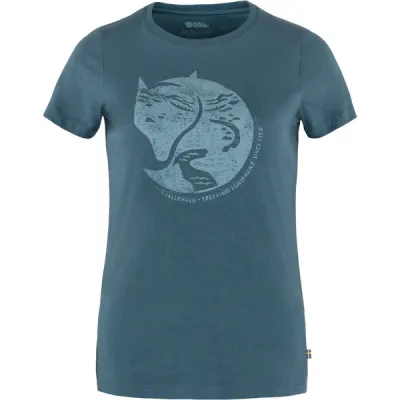 Fjällräven Arctic Fox Print T-shirt W - Indigo Blue - Naiset - L - Partioaitta, kuva 1 / 1