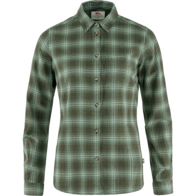Fjällräven Övik Flannel Shirt W - Deep Forest-patina Green - Naiset - S - Partioaitta