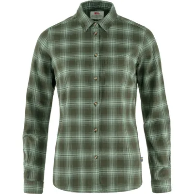 Fjällräven Övik Flannel Shirt W - Deep Forest-patina Green - Naiset - XL - Partioaitta, kuva 1 / 1