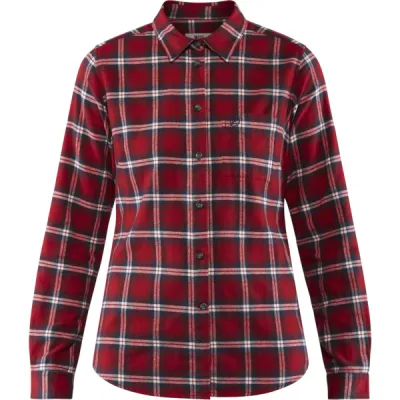 Fjällräven Övik Flannel Shirt W - Deep Red - Naiset - L - Partioaitta, kuva 1 / 1