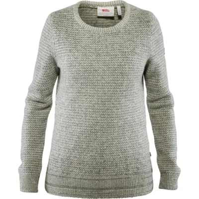 Fjällräven Övik Structure Sweater W - Egg Shell-grey - Naiset - S - Partioaitta, kuva 1 / 1