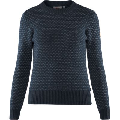 Fjällräven Övik Nordic Sweater W - Dark Navy - Naiset - L - Partioaitta