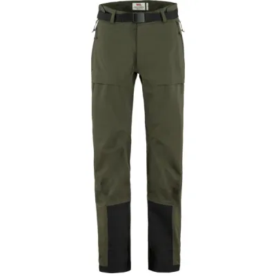 Fjällräven Keb Eco-shell Trousers W - Deep Forest - Naiset - XXS - Partioaitta, kuva 1 / 1