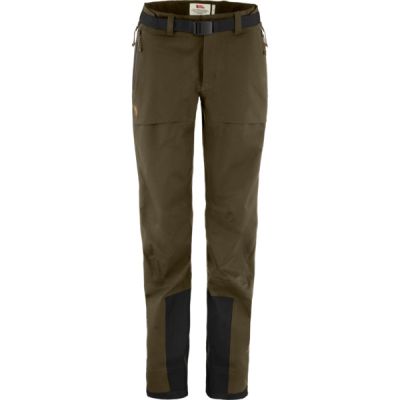 Fjällräven Keb Eco-shell Trousers W - Dark Olive - Naiset - XL - Partioaitta