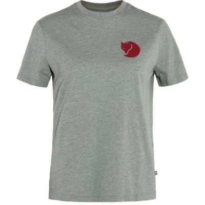 Fjällräven Fox Boxy Logo Tee W - Grey-melange - Naiset - XL - Partioaitta