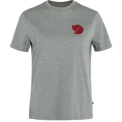 Fjällräven Fox Boxy Logo Tee W - Grey-melange - Naiset - L - Partioaitta, kuva 1 / 1