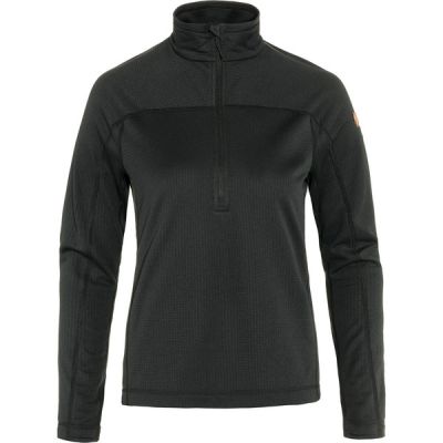 Fjällräven Abisko Lite Fleece Half Zip W - Black - Naiset - M - Partioaitta