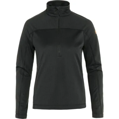Fjällräven Abisko Lite Fleece Half Zip W - Black - Naiset - M - Partioaitta, kuva 1 / 1