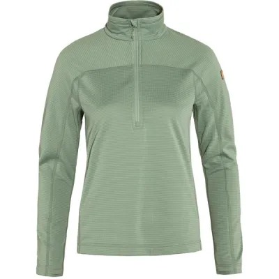 Fjällräven Abisko Lite Fleece Half Zip W - Misty Green - Naiset - XS - Partioaitta, kuva 1 / 1