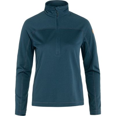 Fjällräven Abisko Lite Fleece Half Zip W - Indigo Blue - Naiset - L - Partioaitta