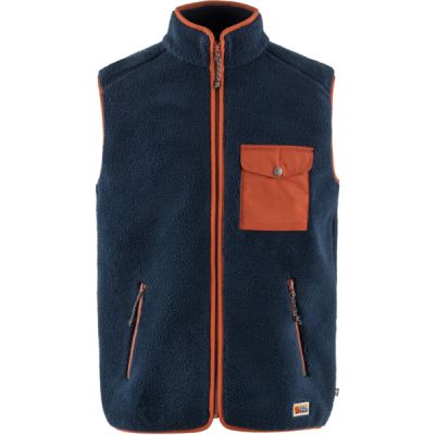 Fjällräven Vardag Pile Fleece Vest M - Navy-autumn Leaf - Miehet - M - Partioaitta