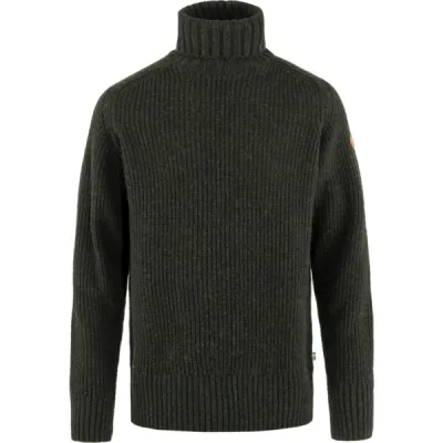 Fjällräven Övik Roller Neck Sweater M - Dark Olive - Miehet - L - Partioaitta, kuva 1 / 1
