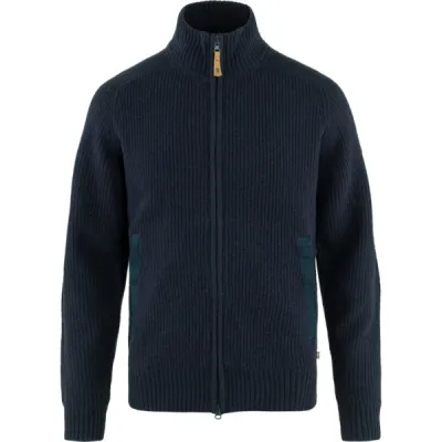 Fjällräven Övik Zip Cardigan Knit M - Dark Navy - Miehet - L - Partioaitta, kuva 1 / 1