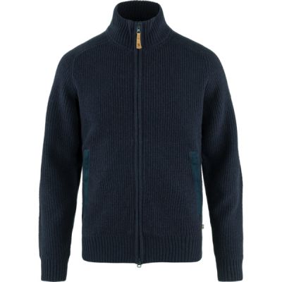 Fjällräven Övik Zip Cardigan Knit M - Dark Navy - Miehet - S - Partioaitta