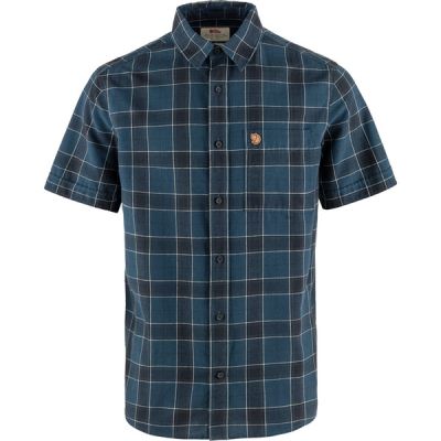 Fjällräven Övik Travel Shirt Ss M - Indigo Blue-dark Navy - Miehet - S - Partioaitta