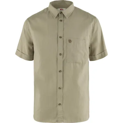 Fjällräven Övik Travel Shirt Ss M - Sand Stone - Miehet - L - Partioaitta, kuva 1 / 1
