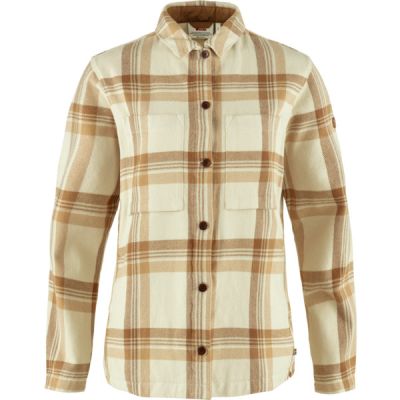 Fjällräven Singi Flannel Overshirt W - Chalk White-dune Beige - Naiset - M - Partioaitta | Alk. 129,00 €