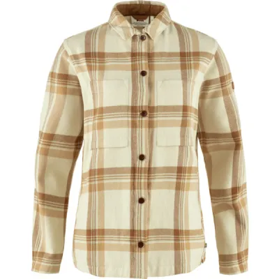 Fjällräven Singi Flannel Overshirt W - Chalk White-dune Beige - Naiset - XL - Partioaitta, kuva 1 / 1