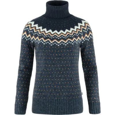 Fjällräven Övik Knit Roller Neck W - Navy-dark Navy - Naiset - L - Partioaitta, kuva 1 / 1