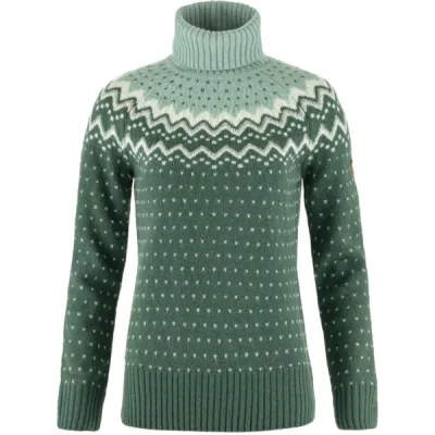 Fjällräven Övik Knit Roller Neck W - Deep Patina-misty Green - Naiset - L - Partioaitta, kuva 1 / 1