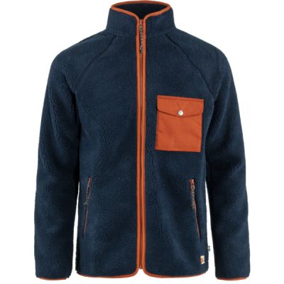 Fjällräven Vardag Pile Fleece M - Navy-autumn Leaf - Miehet - L - Partioaitta