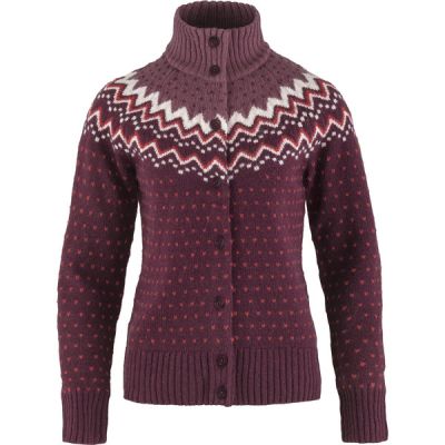Fjällräven Övik Knit Cardigan W - Dark Garnet - Naiset - XS - Partioaitta