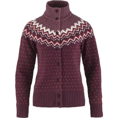 Fjällräven Övik Knit Cardigan W - Dark Garnet - Naiset - XXS - Partioaitta, kuva 1 / 1
