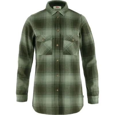 Fjällräven Övik Twill Shirt Ls W - Deep Forest-patina Green - Naiset - M - Partioaitta, kuva 1 / 1