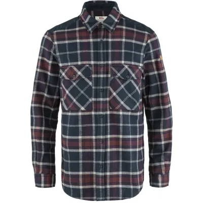 Fjällräven Övik Twill Shirt M - Dark Navy-dark Garnet - Miehet - S - Partioaitta, kuva 1 / 1