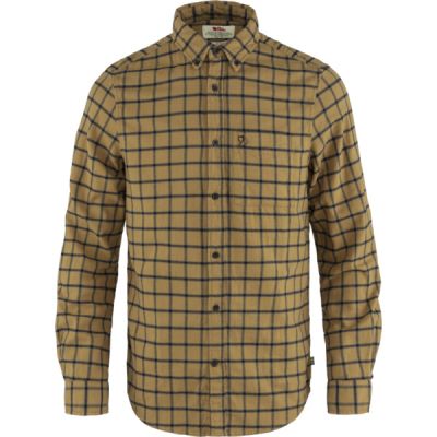 Fjällräven Övik Flannel Shirt M - Buckwheat Brown-dark Navy - Miehet - S - Partioaitta