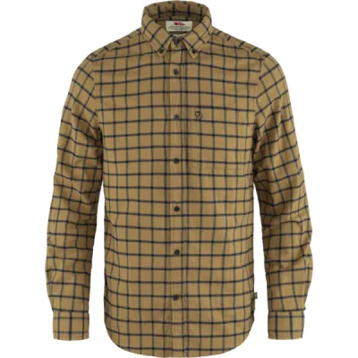 Fjällräven Övik Flannel Shirt M - Buckwheat Brown-dark Navy - Miehet - L - Partioaitta, kuva 1 / 1
